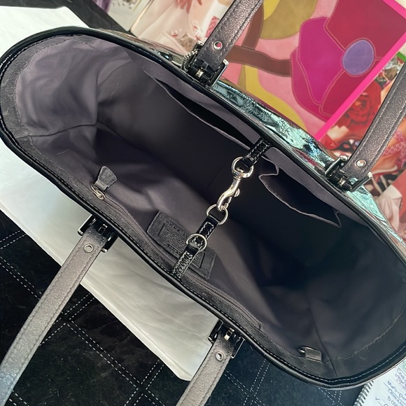 Coach Black Patent Double handle Satchel bag Style 1432 - Picture 6 of 10